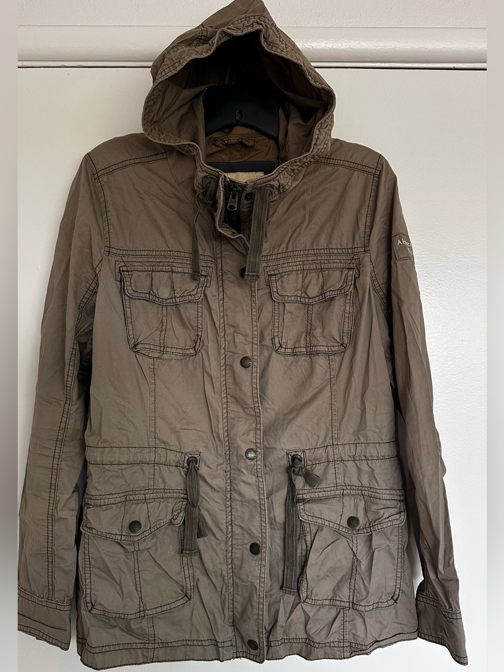 A&F Women’s Utility Jacket with Hood - Olive